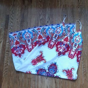 unique white&red maxi dress